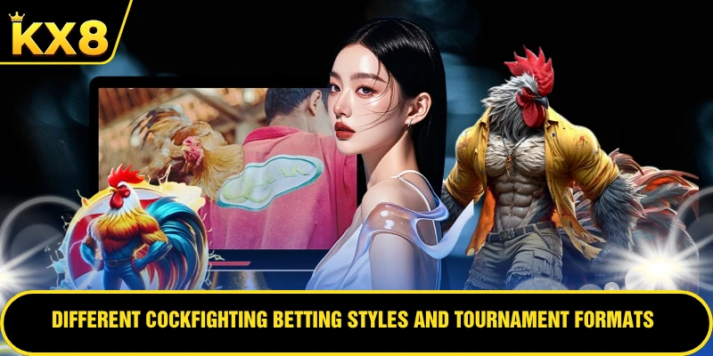 Different cockfighting betting styles and tournament formats