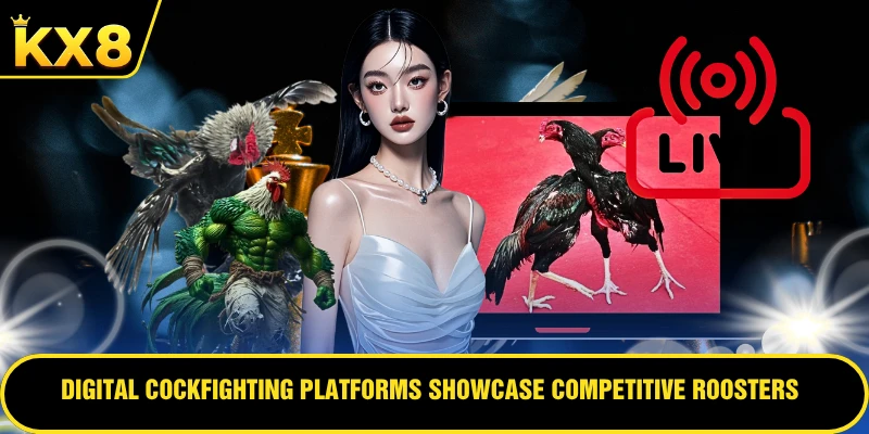 Digital cockfighting platforms showcase competitive roosters