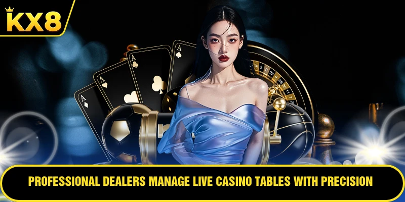 Professional dealers manage Live Casino tables with precision