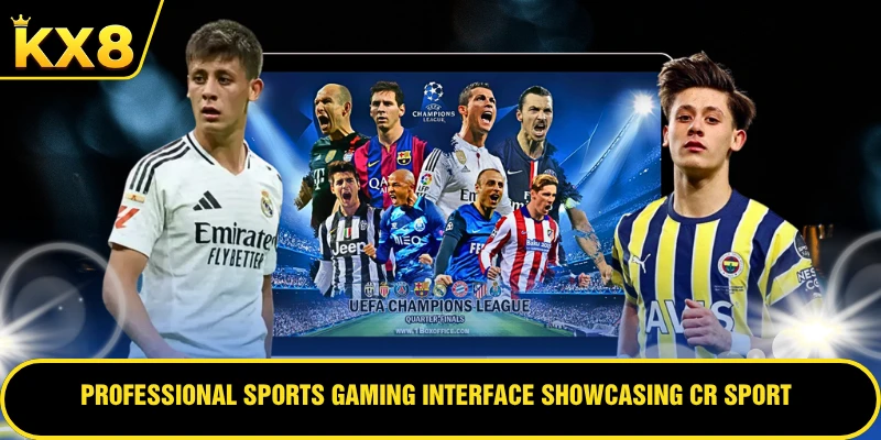 Professional sports gaming interface showcasing CR Sport